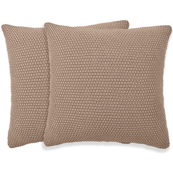 OTTO home Dekokissen Phelon, 2 Stk., 100% Baumwolle, Strick, ohne Füllung, Dekokissen, Vorderseite: Strickmuster, 100% Baumwolle, weich, uni