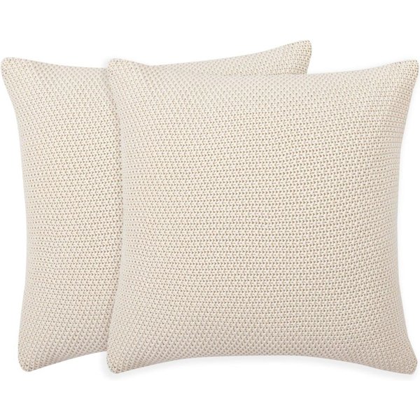 OTTO home Dekokissen Phelon, 2 Stk., 100% Baumwolle, Strick, ohne Füllung, Dekokissen, Vorderseite: Strickmuster, 100% Baumwolle, weich, uni