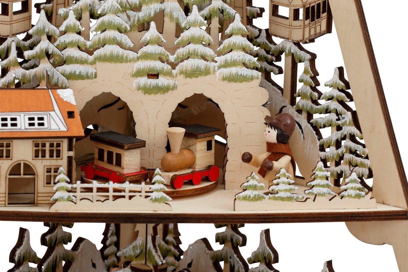 OTTO home Dekoobjekt Deniz, Weihnachtsdeko mit LED Beleuchtung (1 St), Tannenbaum aus Holz, mit 3 Etagen, Höhe ca. 53 cm – Bild 3 von 5