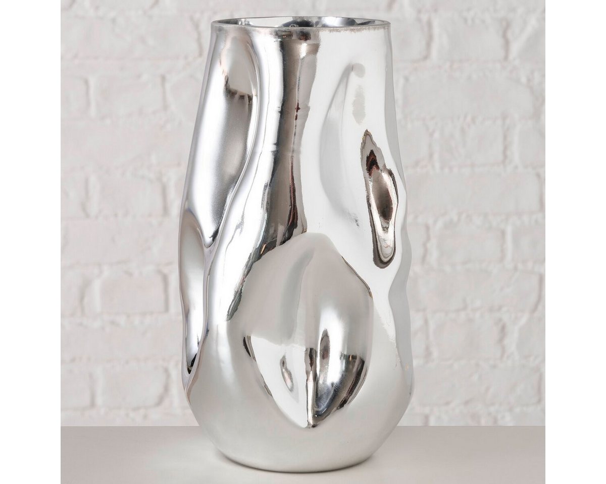 OTTO home Dekovase Silber, aus handbemaltem Glas, organische Form, 17 oder 27 cm hoch – Bild 3 von 4