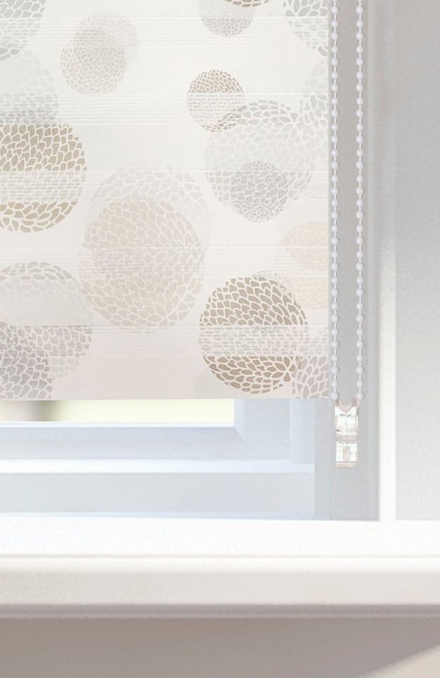 Doppelrollo Belem, ohne Bohren, halbtransparent, Lichtschutz, Kreisemotiv, OTTO home, Lichtschutz, ohne Bohren, freihängend, Klemmfix, Rollo, halbtransparent, i – Bild 5 von 5