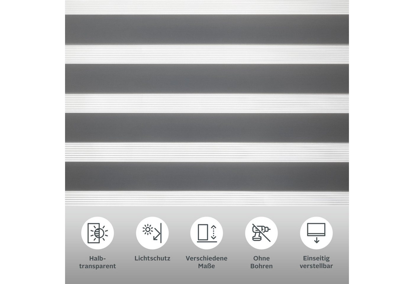 Doppelrollo Jan, ohne Bohren, Lichtschutz, freihängend, OTTO home, Lichtschutz, ohne Bohren, freihängend, Klemmfix, Rollo, Fixmaß, Klemmfix, uni, monochrom, bas – Bild 4 von 5
