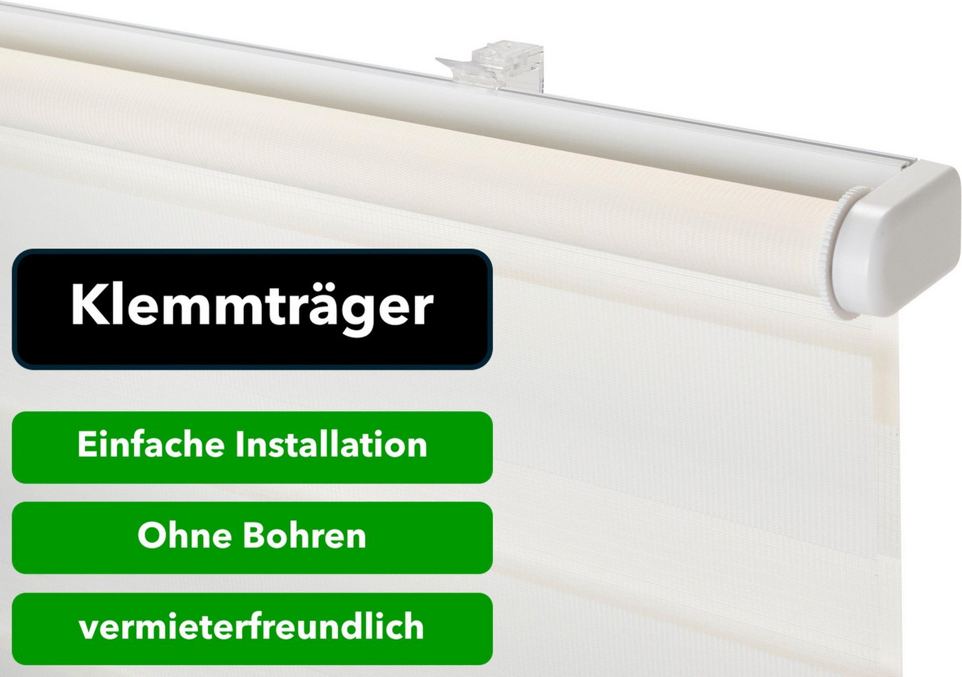 Doppelrollo Jan, ohne Bohren, Lichtschutz, freihängend, OTTO home, Lichtschutz, ohne Bohren, freihängend, Klemmfix, Rollo, Fixmaß, Klemmfix, uni, monochrom, bas – Bild 5 von 5