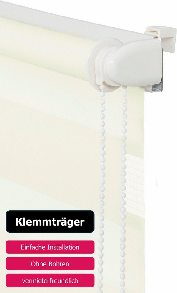 Doppelrollo MARANO, ohne Bohren, Lichtschutz, freihängend, OTTO home, Lichtschutz, ohne Bohren, freihängend, Klemmfix, Rollo, Fixmaß, Bestseller mit Klemmträger – Bild 4 von 5