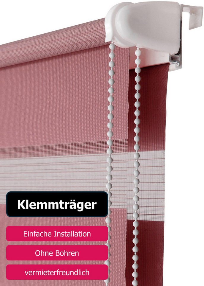 Doppelrollo MARANO, ohne Bohren, Lichtschutz, freihängend, OTTO home, Lichtschutz, ohne Bohren, freihängend, Klemmfix, Rollo, Fixmaß, Bestseller mit Klemmträger – Bild 5 von 5