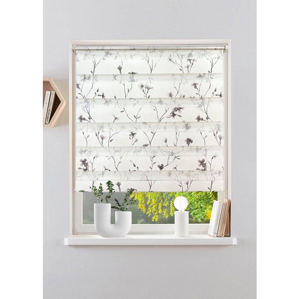 Doppelrollo MINNA, ohne Bohren, Florales Design, Klemmfix, OTTO home, Lichtschutz, ohne Bohren, freihängend, Klemmfix, Rollo mit Floralem Design, Für Fenster & 