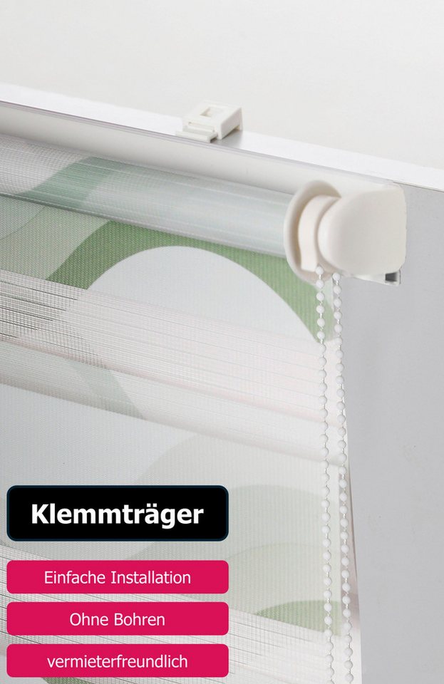 Doppelrollo Welle, ohne Bohren, Lichtschutz, Wellen-Motiv, Klemmfix, OTTO home, Lichtschutz, ohne Bohren, freihängend, Klemmfix, Fixmaß, Klemmfix-Duo-Rollo, Rol – Bild 5 von 5