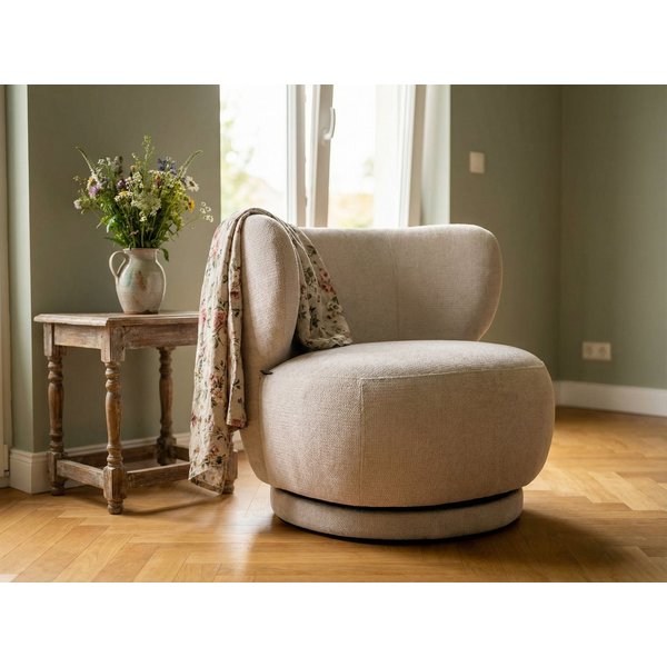 OTTO home Drehsessel ANNELIN, Loungesessel, Clubsessel, 360° drehbar, Struktur-Bezug