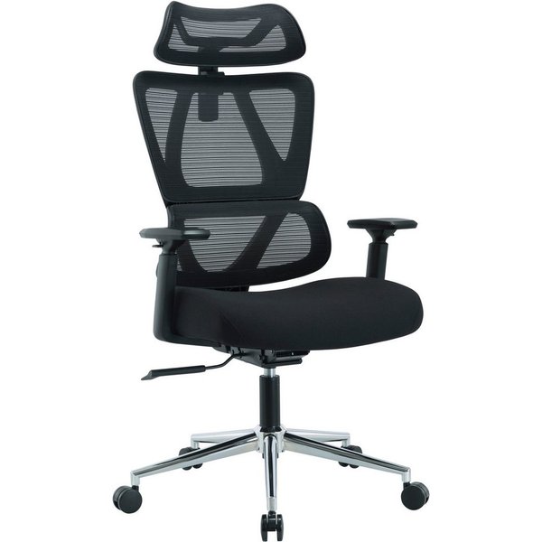 OTTO home Drehstuhl Andora, moderner ergonomischer Schreibtischstuhl, verstellbare Armlehne & Kopfstütze, Lendenwirbelstütze