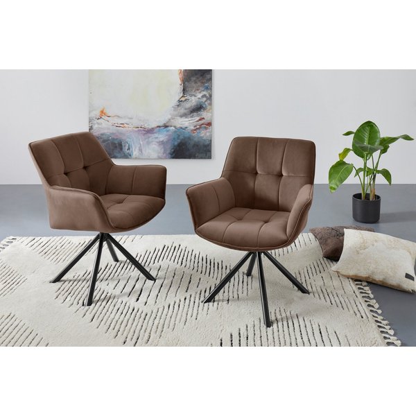 OTTO home Drehstuhl Lika, 2er Set, 360 Grad Drehfunktion, Samtpolsterung