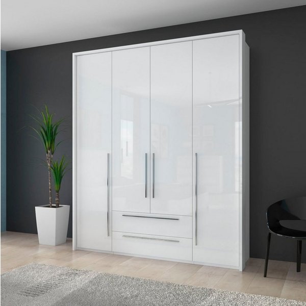 OTTO home Drehtürenschrank Piano, inklusive Rahmen und Beleuchtung, soft-close-Funktion (viele Breiten zur Auswahl, 226cm hoch, mit jeweils 2 Schubladen) beige 