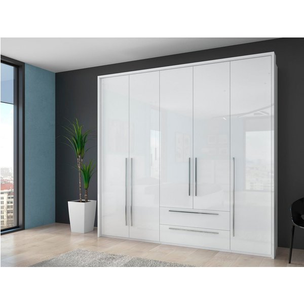 OTTO home Drehtürenschrank Piano, inklusive Rahmen und Beleuchtung, soft-close-Funktion (viele Breiten zur Auswahl, 226cm hoch, mit jeweils 2 Schubladen) beige 