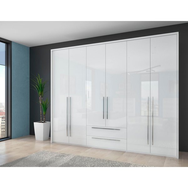 OTTO home Drehtürenschrank Piano, inklusive Rahmen und Beleuchtung, soft-close-Funktion (viele Breiten zur Auswahl, 226cm hoch, mit jeweils 2 Schubladen) beige 
