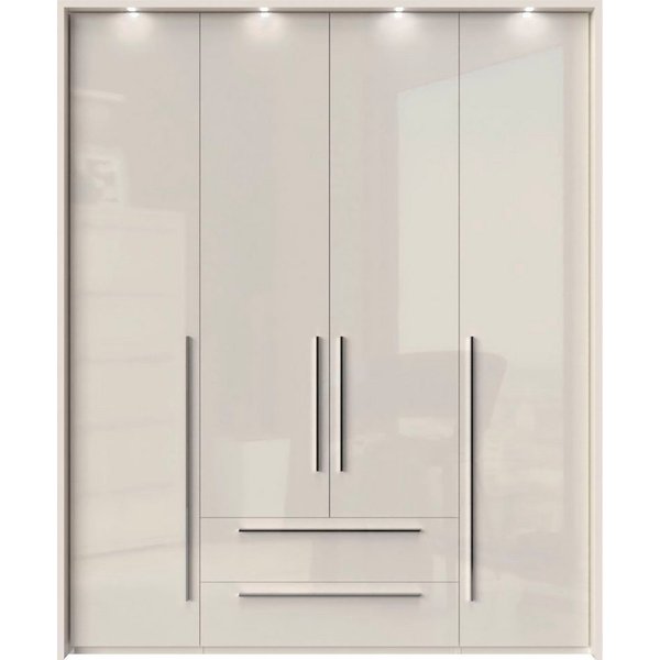 OTTO home Drehtürenschrank Piano, inklusive Rahmen und Beleuchtung, soft-close-Funktion (viele Breiten zur Auswahl, 226cm hoch, mit jeweils 2 Schubladen) beige 