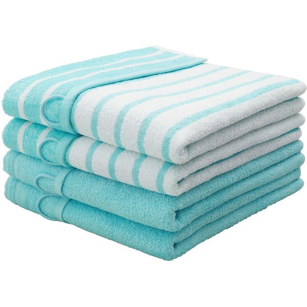 OTTO home Duschtücher Finn, Duschtücher 70x140cm, Walkfrottee (4-St), Set und Serie, mit Uni Farben und Streifen, 100% Baumwolle
