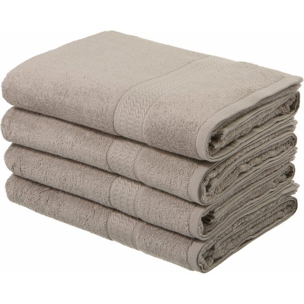 OTTO home Duschtücher Juna, als Set und Serie erhältlich, 4 Duschtücher, 70x140cm, Walkfrottee (4-St), Handtuch Set, 100% Baumwolle, mit Bordüre, Uni-Farben, we