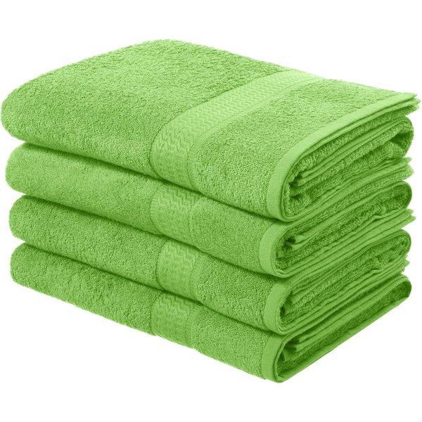 OTTO home Duschtücher Juna, als Set und Serie erhältlich, 4 Duschtücher, 70x140cm, Walkfrottee (4-St), Handtuch Set, 100% Baumwolle, mit Bordüre, Uni-Farben, we
