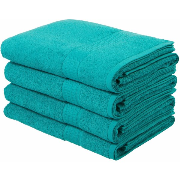 OTTO home Duschtücher Juna, als Set und Serie erhältlich, 4 Duschtücher, 70x140cm, Walkfrottee (4-St), Handtuch Set, 100% Baumwolle, mit Bordüre, Uni-Farben, we