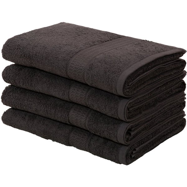 OTTO home Duschtücher Juna, als Set und Serie erhältlich, 4 Duschtücher, 70x140cm, Walkfrottee (4-St), Handtuch Set, 100% Baumwolle, mit Bordüre, Uni-Farben, we