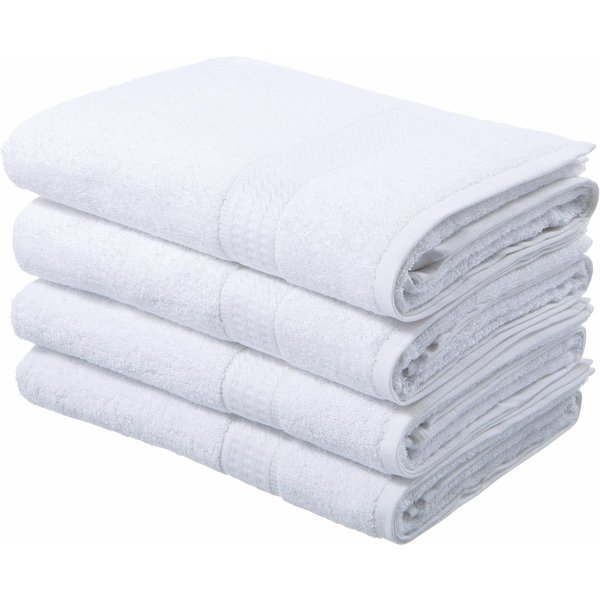 OTTO home Duschtücher Juna, als Set und Serie erhältlich, 4 Duschtücher, 70x140cm, Walkfrottee (4-St), Handtuch Set, 100% Baumwolle, mit Bordüre, Uni-Farben, we