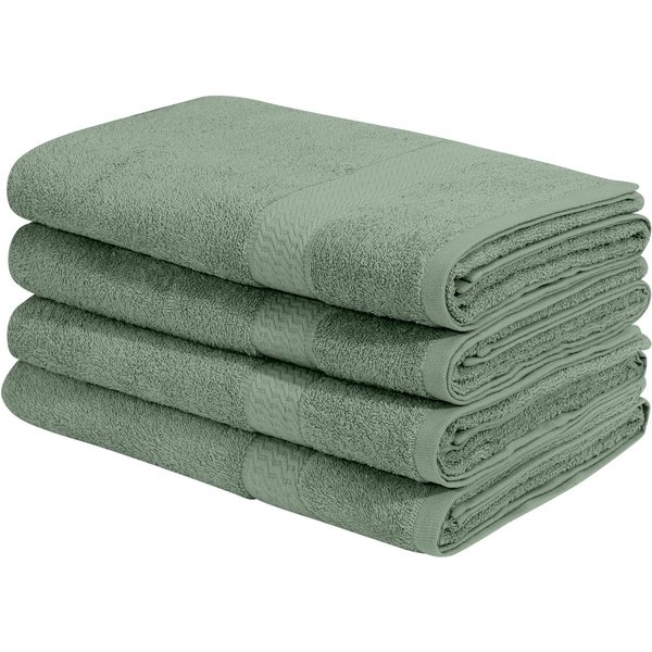 OTTO home Duschtücher Juna, als Set und Serie erhältlich, 4 Duschtücher, 70x140cm, Walkfrottee (4-St), Handtuch Set, 100% Baumwolle, mit Bordüre, Uni-Farben, we