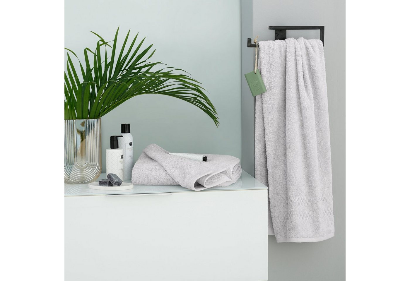 OTTO home Duschtücher Regona, Duschtücher 70x140cm, flauschig und weich, 500 gr/m², Frottier (Set, 2-St), Premium Handtücher mit Bordüre, Set, 100% Baumwolle, 5 – Bild 2 von 5