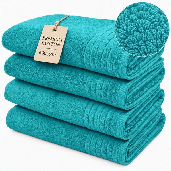 OTTO home Duschtücher Sanremo Premium, Premium Handtücher, 600 gr/m², 70x140cm, Frottier (Set, 4-St), mit Bordüre, flauschig und weich, dicke Qualität, 5 Jahre 
