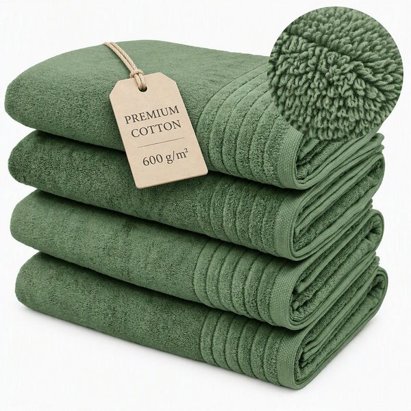 OTTO home Duschtücher Sanremo Premium, Premium Handtücher, 600 gr/m², 70x140cm, Frottier (Set, 4-St), mit Bordüre, flauschig und weich, dicke Qualität, 5 Jahre 