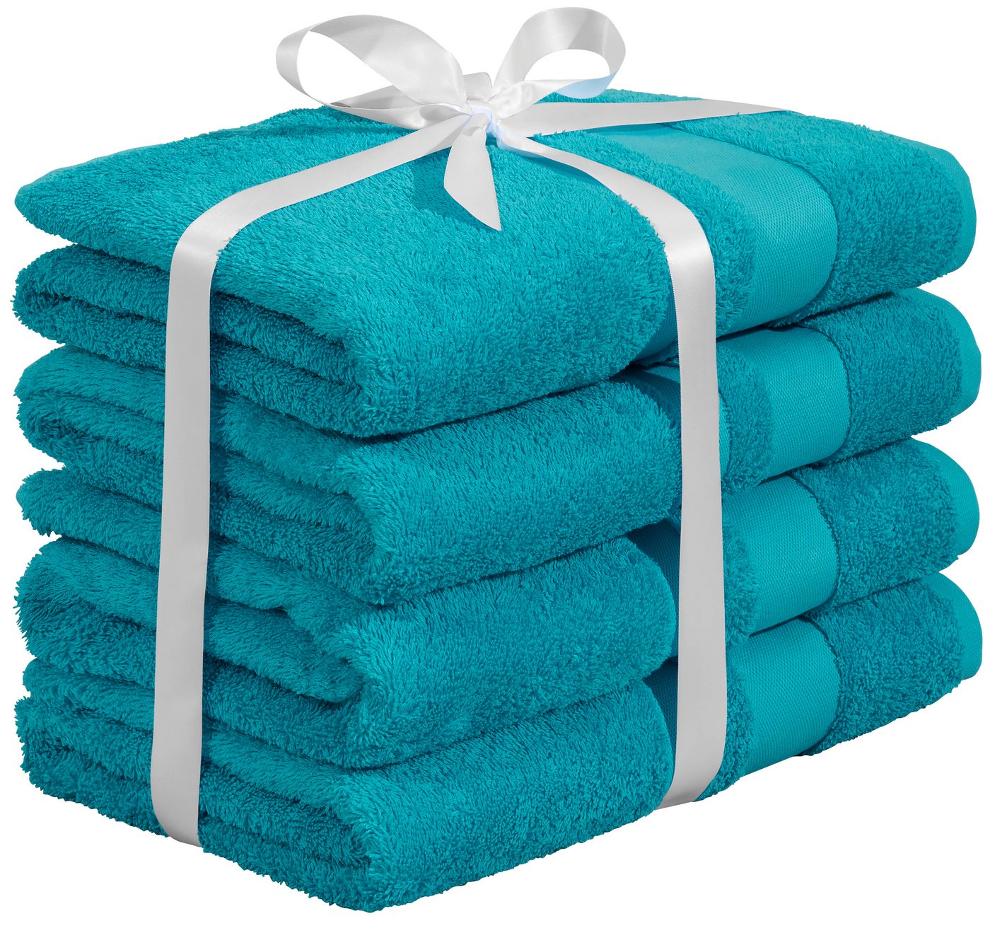 OTTO home Duschtücher Vanessa, 4 Duschtücher, 70x140cm, in Standard- und Premium-Qualität, Walkfrottee (Set, 4-St), Handtücher mit Bordüre, 100% Baumwolle, einf – Bild 4 von 5