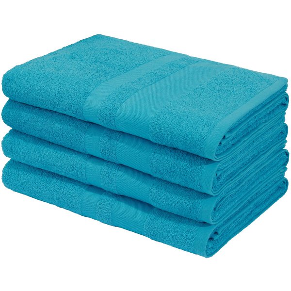 OTTO home Duschtücher Vanessa, 4 Duschtücher, 70x140cm, in Standard- und Premium-Qualität, Walkfrottee (Set, 4-St), Handtücher mit Bordüre, 100% Baumwolle, einf