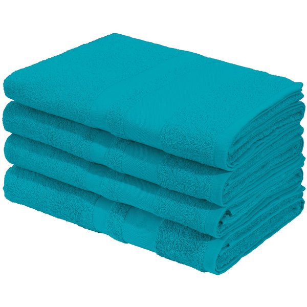 OTTO home Duschtücher Vanessa, 4 Duschtücher, 70x140cm, in Standard- und Premium-Qualität, Walkfrottee (Set, 4-St), Handtücher mit Bordüre, 100% Baumwolle, einf