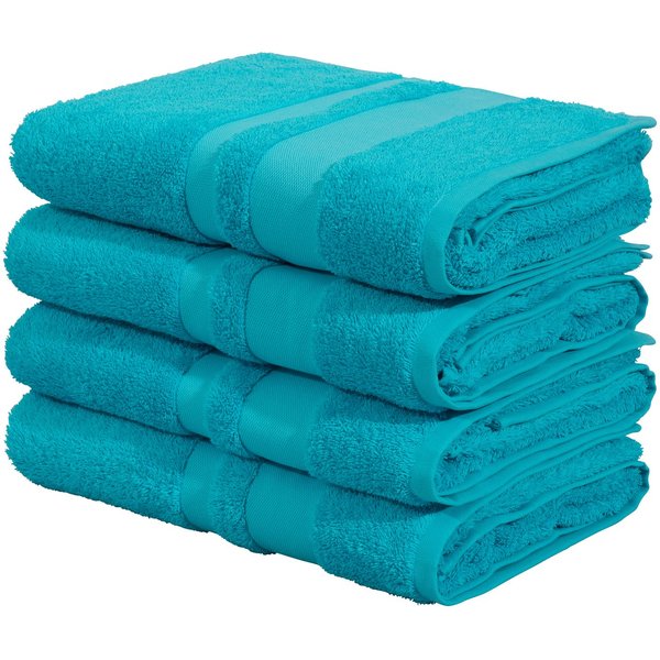 OTTO home Duschtücher Vanessa, 4 Duschtücher, 70x140cm, in Standard- und Premium-Qualität, Walkfrottee (Set, 4-St), Handtücher mit Bordüre, 100% Baumwolle, einf