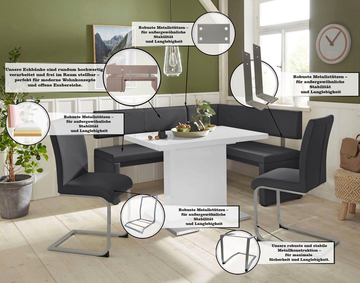OTTO home Eckbank Charissa, in 3 Größen, verschiedene Qualitäten – Bild 3 von 4