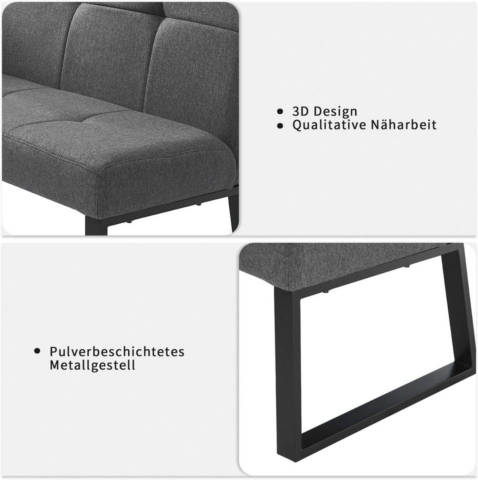 OTTO home Eckbank Geranie, Sitzbank, Essbank, pflegeleichter Strukturstoff, Eckbank inkl. Stauraum, Pulverbeschichtetes Metallgestell – Bild 3 von 5