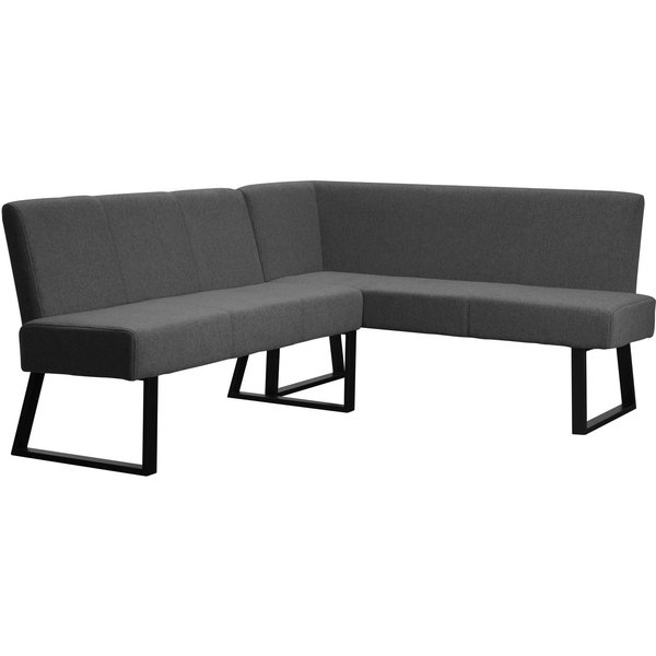 OTTO home Eckbank Gladiole, (Sitzbank, Esszimmerbank, Bank), mit Taschenfederkern, schwarzes Metallgestell, Breite 190 cm