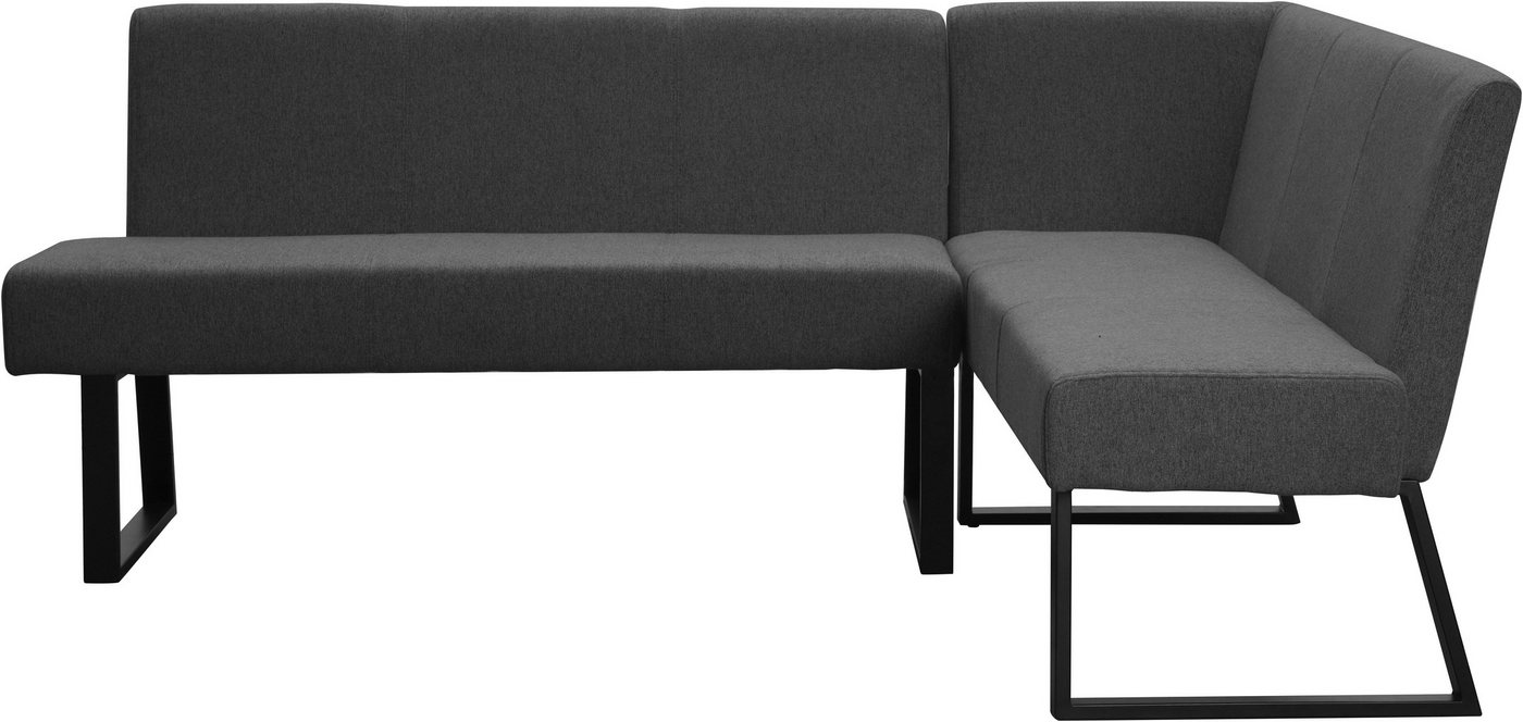 OTTO home Eckbank Gladiole, (Sitzbank, Esszimmerbank, Bank), mit Taschenfederkern, schwarzes Metallgestell, Breite 190 cm – Bild 5 von 5