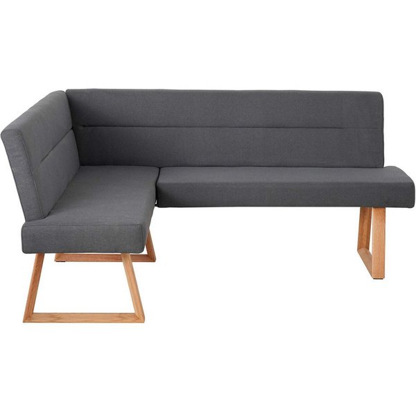 OTTO home Eckbank Mellio, Beine aus massiver Eiche, pflegeleichtem Webstoff Bezug, Breite 190 cm