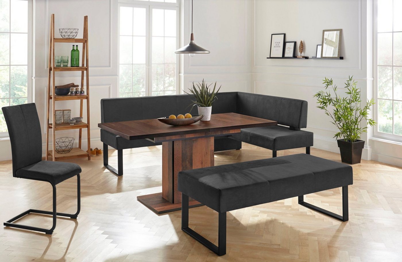OTTO home Eckbank Oliver mit Metallgestell, Küchenbank, verschiedene Bezüge Cord Esszimmerbank OTTOs Choice – Bild 5 von 5