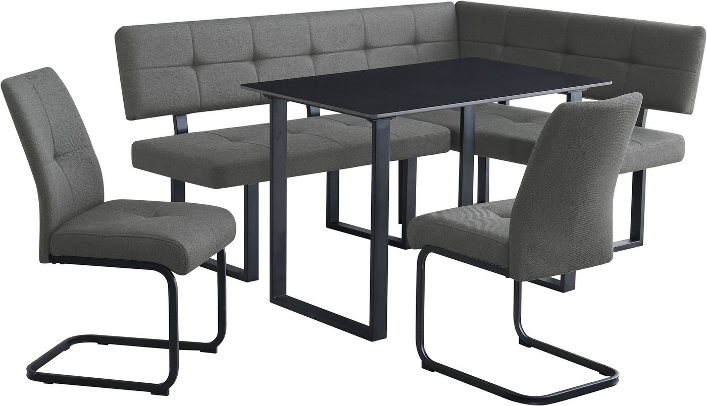 OTTO home Eckbankgruppe Alabama, (Spar-Set, 4-tlg), Sitzgruppe mit Federkern, 2 Freischwingern und Sinterstein-Tisch – Bild 2 von 5