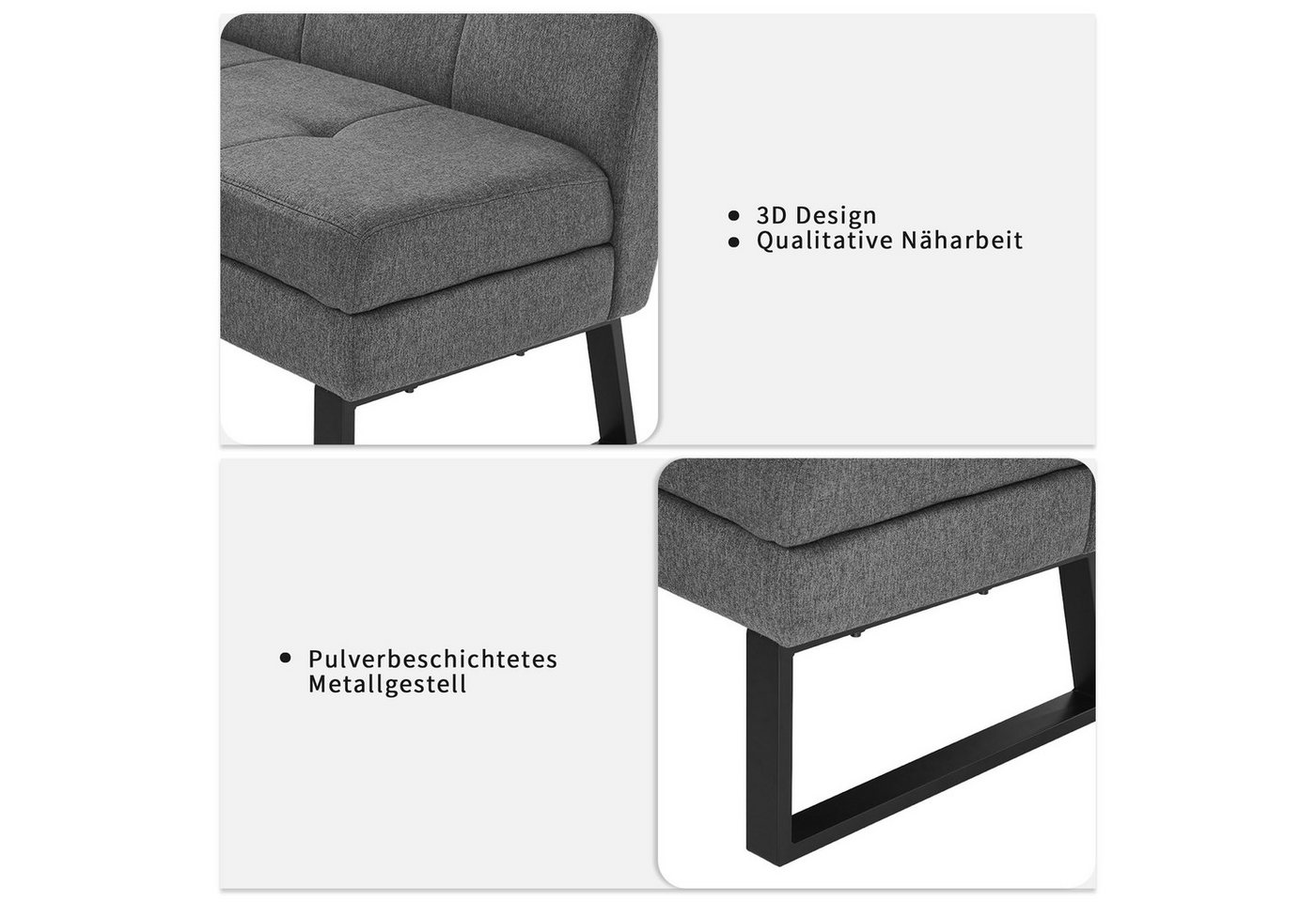 OTTO home Eckbankgruppe Geranie, Sitzgruppe, Eckbank inkl. Stauraum, Esstisch, 2 Freischwinger, (Set, 4-tlg., Eckbank inkl. Stauraum wahlweise links und rechts  – Bild 5 von 5