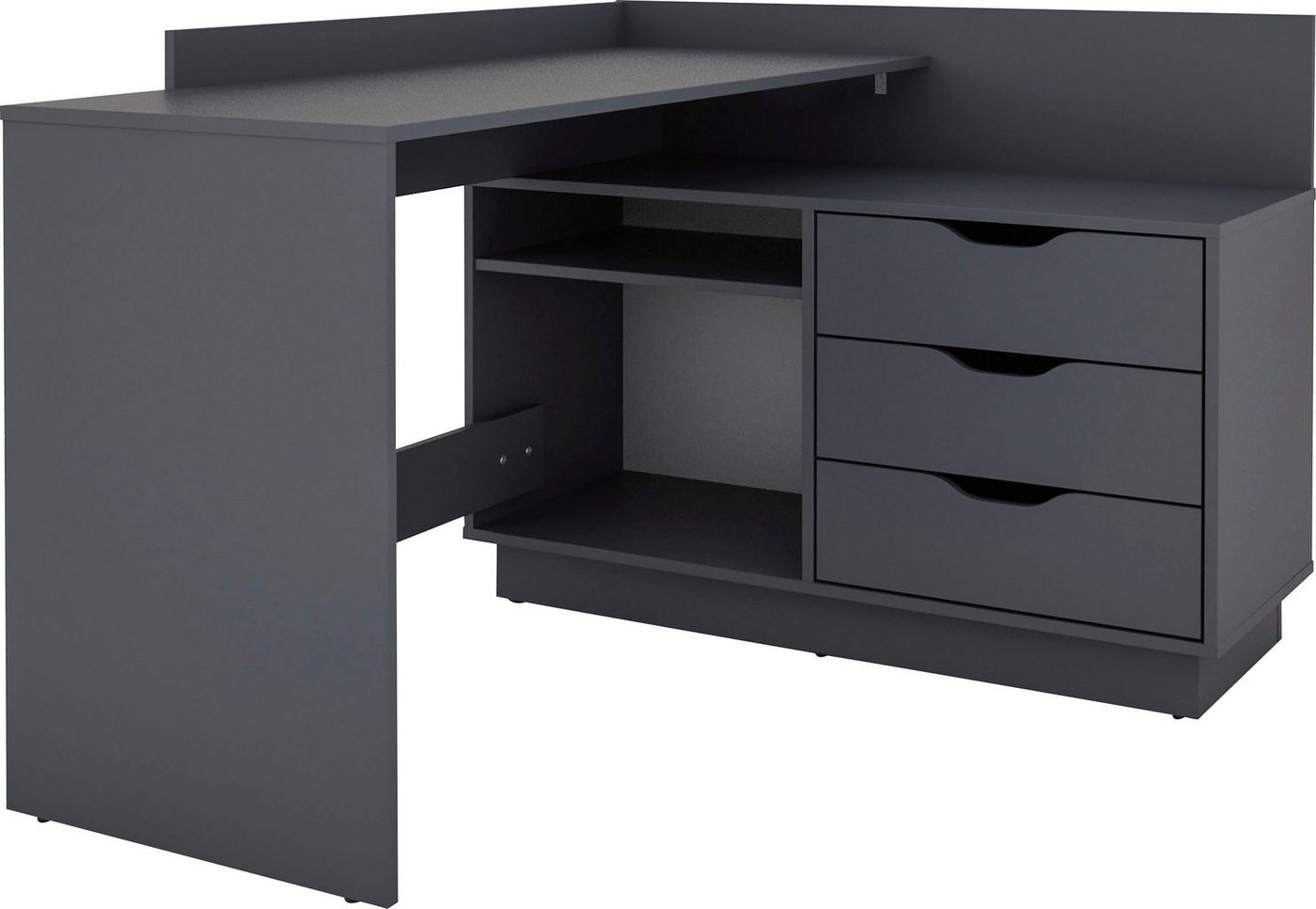 OTTO home Eckschreibtisch Bexley, mit viel Stauraum, Breite 129 cm, rechts oder links montierbar – Bild 4 von 5