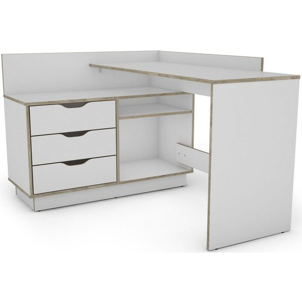 OTTO home Eckschreibtisch Bexley, mit viel Stauraum, Breite 129 cm, rechts oder links montierbar