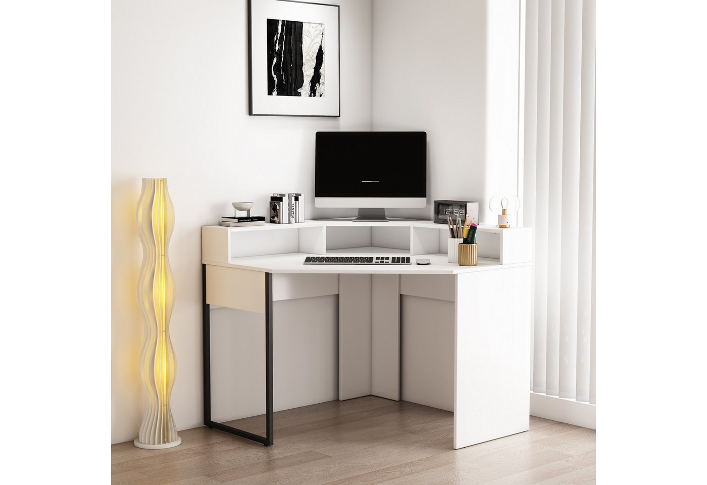 OTTO home Eckschreibtisch Moid, mit Schreibtischaufsatz, modernes Design, B. 100 cm – Bild 5 von 5