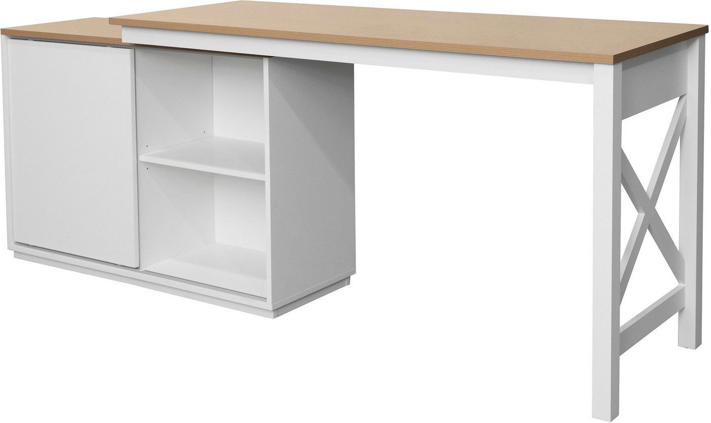 OTTO home Eckschreibtisch SILBA, mit Schiebetür, Breite: 140 cm, auch als Sideboard nutzbar – Bild 2 von 5