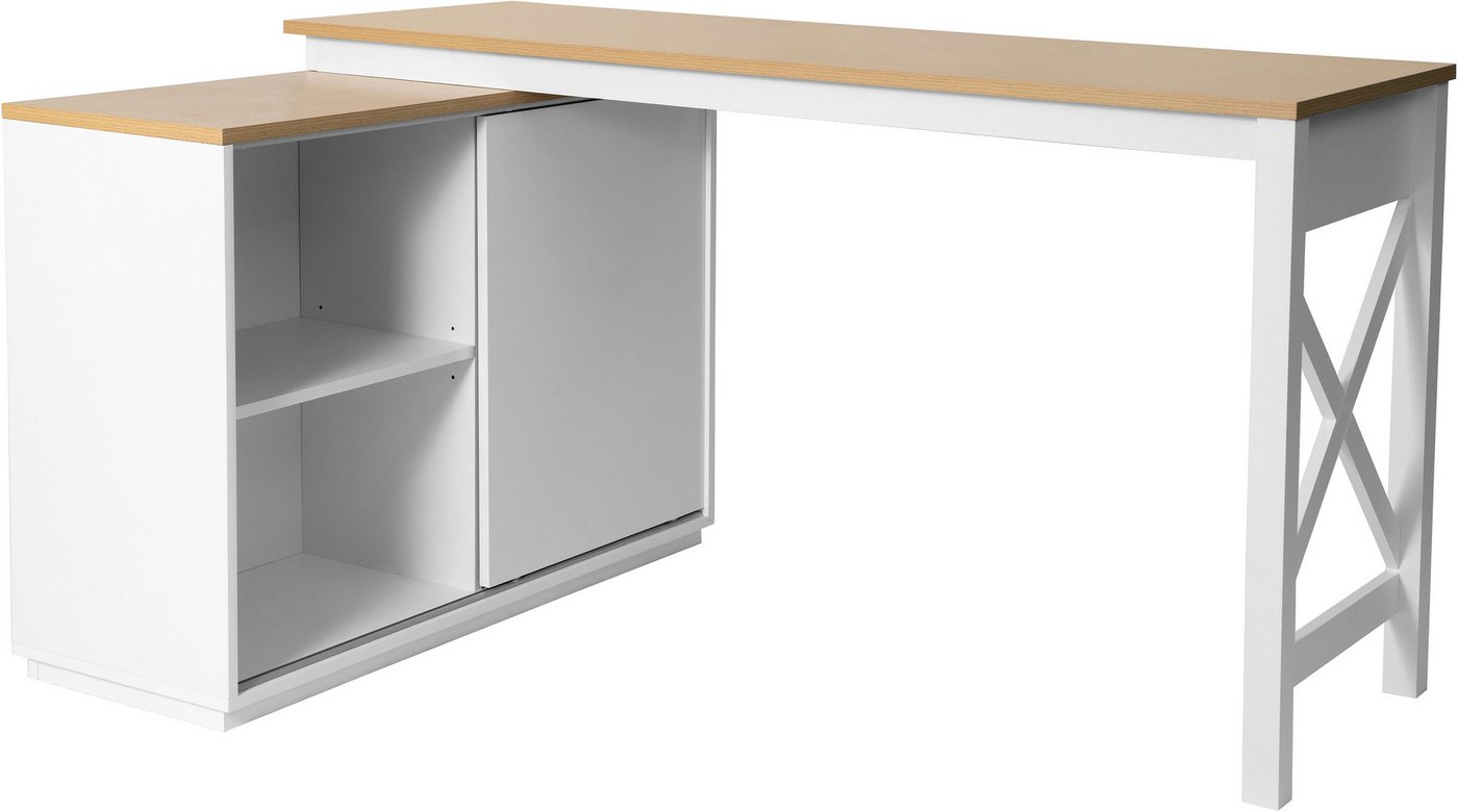 OTTO home Eckschreibtisch SILBA, mit Schiebetür, Breite: 140 cm, auch als Sideboard nutzbar – Bild 3 von 5