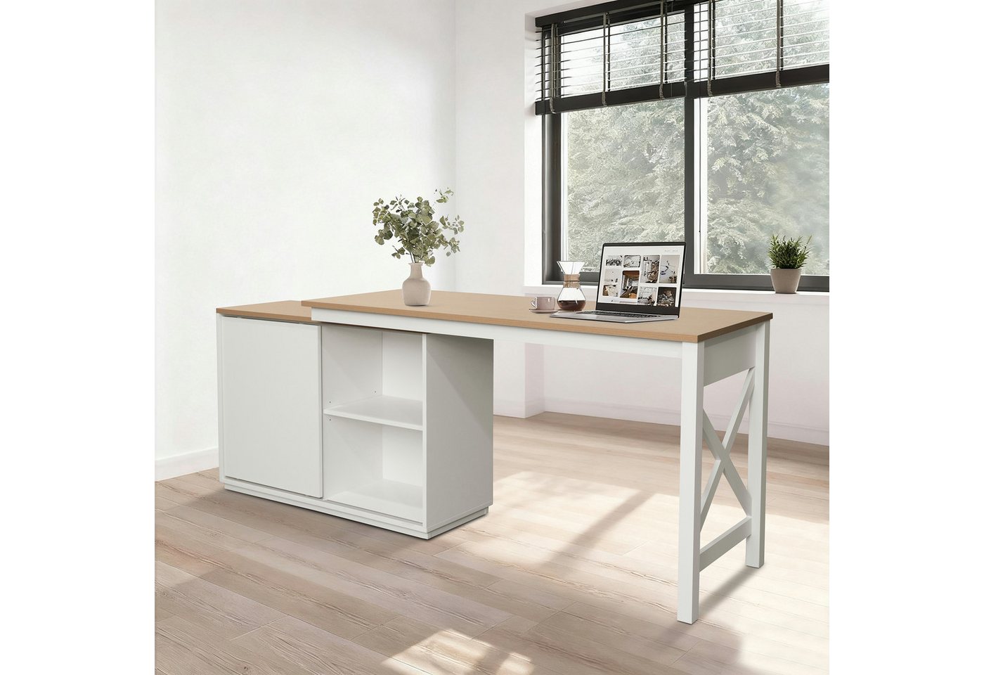 OTTO home Eckschreibtisch SILBA, mit Schiebetür, Breite: 140 cm, auch als Sideboard nutzbar – Bild 5 von 5