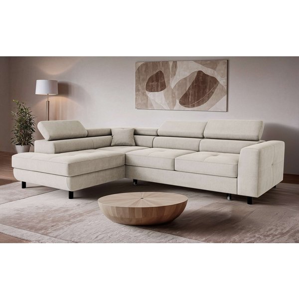 OTTO home Ecksofa AADEN Schlafsofa 254 cm - OTTO. Verlässliche Qualität., mit Bettfunktion, Bettkasten, Kopfstützen, rechts/links bestellbar