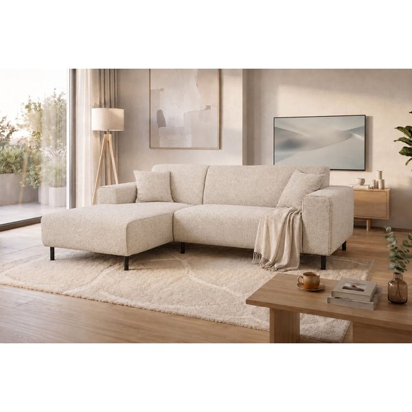 OTTO home Ecksofa ARROS L-Form mit Wellenunterfederung, Maße B/T/H: 235/163/81 cm, incl. Zierkissen, mit Recamiere rechts/links bestellbar, auch in Cord