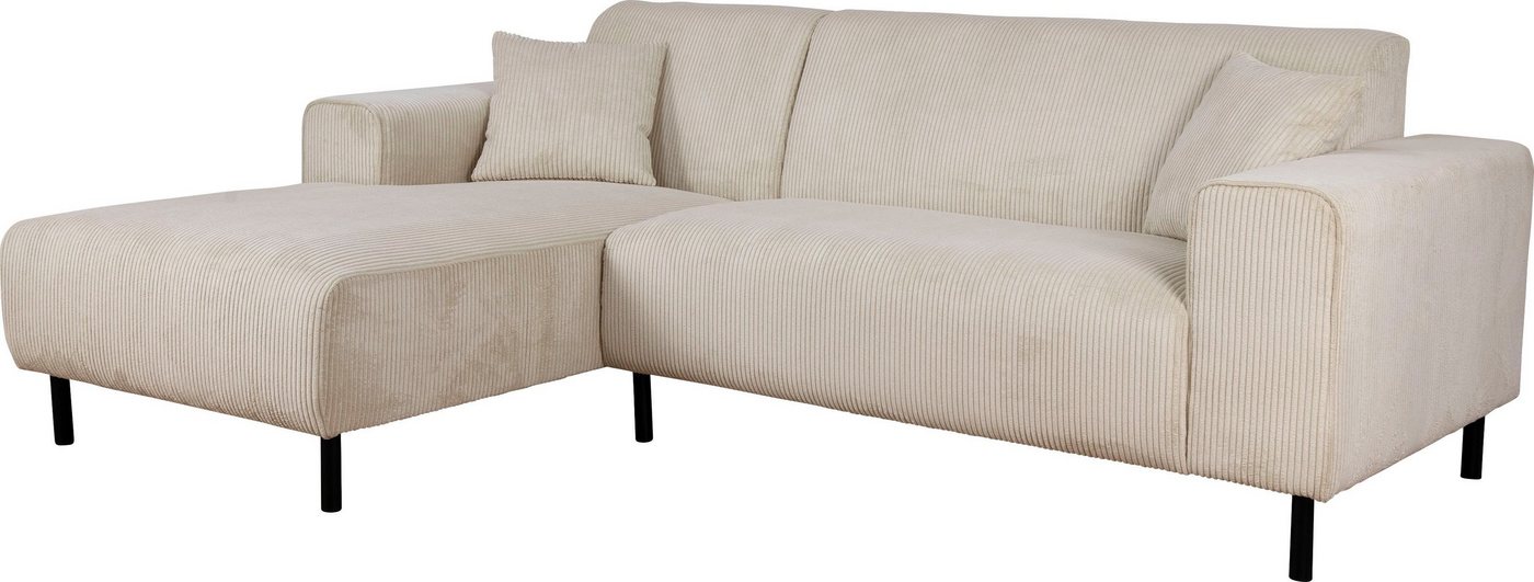 OTTO home Ecksofa ARROS L-Form mit Wellenunterfederung, Maße B/T/H: 235/163/81 cm, incl. Zierkissen, mit Recamiere rechts/links bestellbar, auch in Cord – Bild 4 von 5