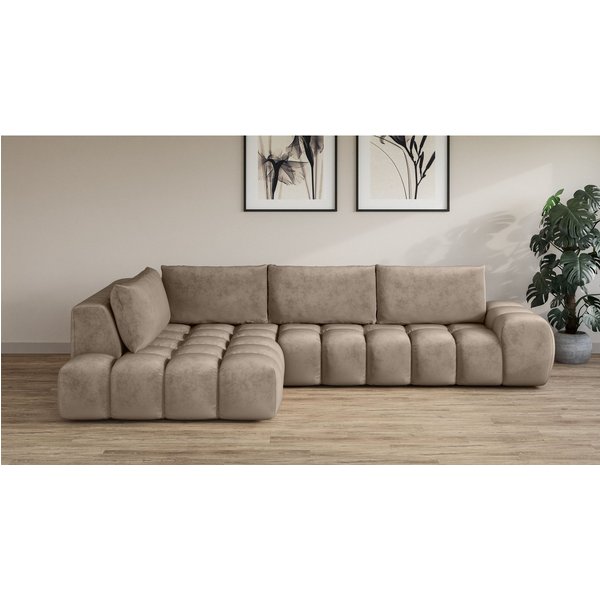 OTTO home Ecksofa AZITA L-Form, XXL 352 cm Designsofa in Bubble-Opitk, lose Rückenkissen, traumhafte Steppung